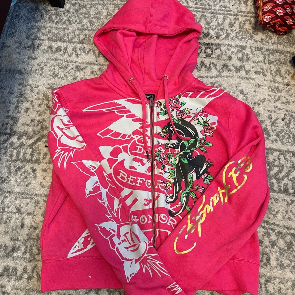 Ex Hardy Pink zip up